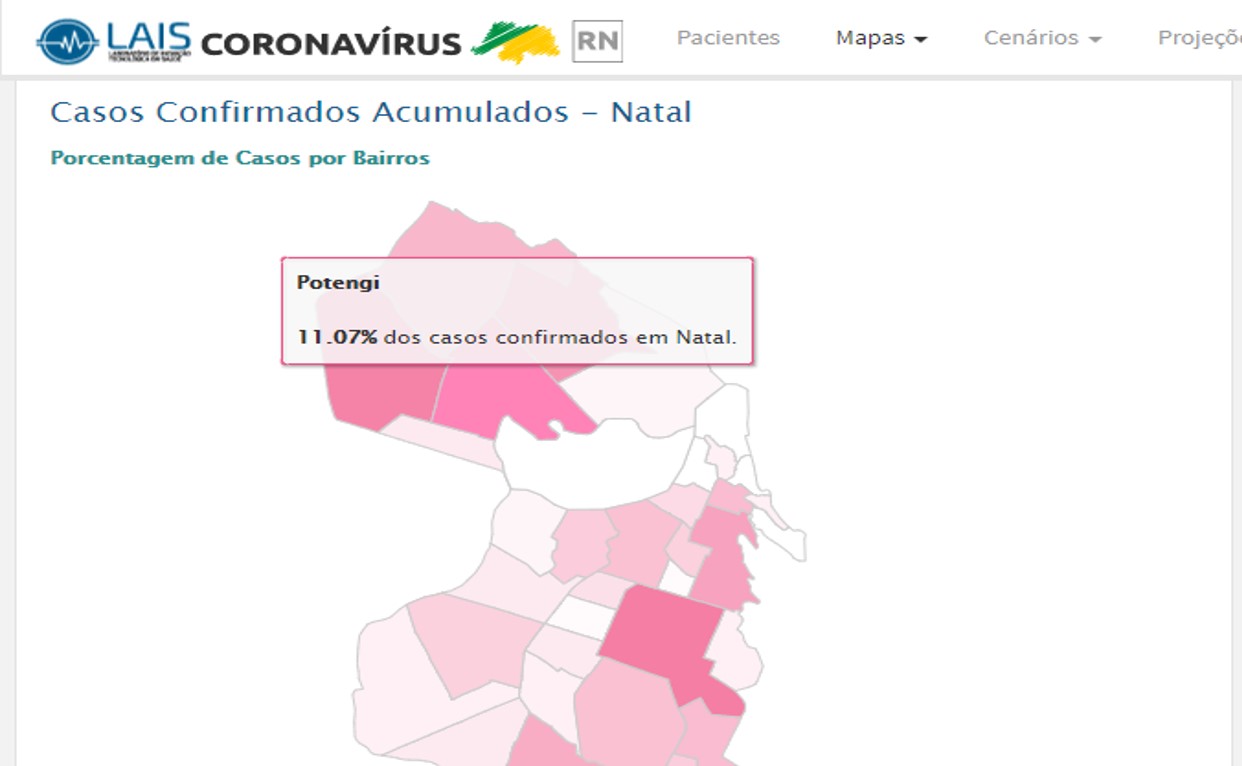 Veja a lista de bairros de Natal com maior incidência de coronavírus; Potengi é o epicentro do momento